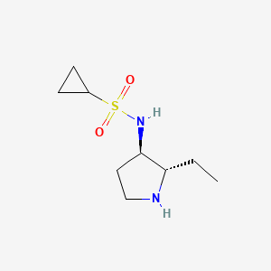 molecular formula C9H18N2O2S B7362194 N-[(2S,3R)-2-ethylpyrrolidin-3-yl]cyclopropanesulfonamide 