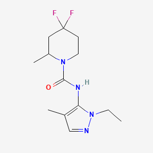 molecular formula C13H20F2N4O B7362280 N-(2-ethyl-4-methylpyrazol-3-yl)-4,4-difluoro-2-methylpiperidine-1-carboxamide 