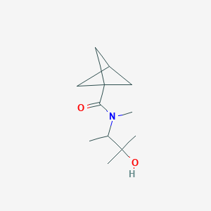 molecular formula C12H21NO2 B7362301 N-(3-hydroxy-3-methylbutan-2-yl)-N-methylbicyclo[1.1.1]pentane-1-carboxamide 