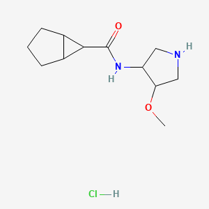 molecular formula C12H21ClN2O2 B7362432 N-(4-methoxypyrrolidin-3-yl)bicyclo[3.1.0]hexane-6-carboxamide;hydrochloride 