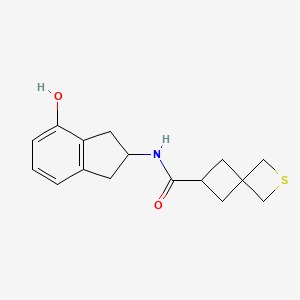 molecular formula C16H19NO2S B7362724 N-(4-hydroxy-2,3-dihydro-1H-inden-2-yl)-2-thiaspiro[3.3]heptane-6-carboxamide 