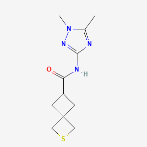 molecular formula C11H16N4OS B7362741 N-(1,5-dimethyl-1,2,4-triazol-3-yl)-2-thiaspiro[3.3]heptane-6-carboxamide 