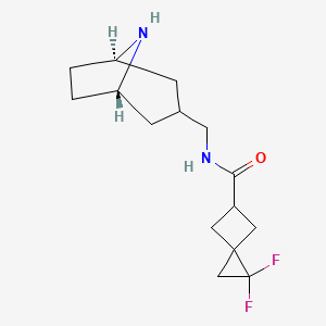 molecular formula C15H22F2N2O B7362770 N-[[(1S,5R)-8-azabicyclo[3.2.1]octan-3-yl]methyl]-2,2-difluorospiro[2.3]hexane-5-carboxamide 