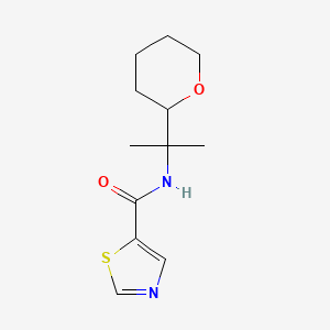 molecular formula C12H18N2O2S B7362792 N-[2-(oxan-2-yl)propan-2-yl]-1,3-thiazole-5-carboxamide 