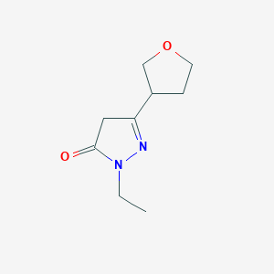 molecular formula C9H14N2O2 B7362873 2-ethyl-5-(oxolan-3-yl)-4H-pyrazol-3-one 