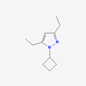 molecular formula C11H18N2 B7362885 1-Cyclobutyl-3,5-diethylpyrazole 
