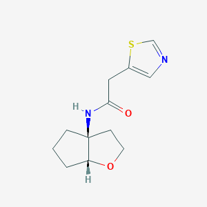 molecular formula C12H16N2O2S B7363063 N-[(3aS,6aR)-2,3,4,5,6,6a-hexahydrocyclopenta[b]furan-3a-yl]-2-(1,3-thiazol-5-yl)acetamide 