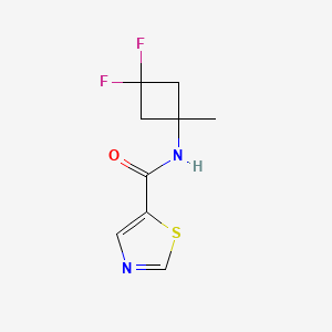 molecular formula C9H10F2N2OS B7363167 N-(3,3-difluoro-1-methylcyclobutyl)-1,3-thiazole-5-carboxamide 
