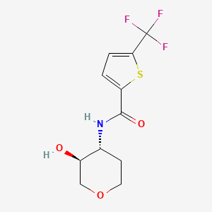 molecular formula C11H12F3NO3S B7363186 N-[(3S,4R)-3-hydroxyoxan-4-yl]-5-(trifluoromethyl)thiophene-2-carboxamide 