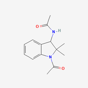 molecular formula C14H18N2O2 B7363242 N-(1-acetyl-2,2-dimethyl-3H-indol-3-yl)acetamide 
