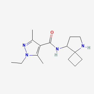 molecular formula C15H24N4O B7363271 N-(5-azaspiro[3.4]octan-8-yl)-1-ethyl-3,5-dimethylpyrazole-4-carboxamide 