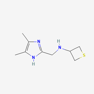 molecular formula C9H15N3S B7363315 N-[(4,5-dimethyl-1H-imidazol-2-yl)methyl]thietan-3-amine 