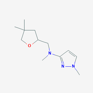 molecular formula C12H21N3O B7363367 N-[(4,4-dimethyloxolan-2-yl)methyl]-N,1-dimethylpyrazol-3-amine 