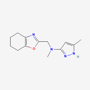 molecular formula C13H18N4O B7363408 N,5-dimethyl-N-(4,5,6,7-tetrahydro-1,3-benzoxazol-2-ylmethyl)-1H-pyrazol-3-amine 