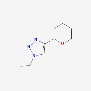 molecular formula C9H15N3O B7363504 1-Ethyl-4-(oxan-2-yl)triazole 