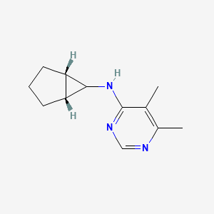 molecular formula C12H17N3 B7363583 N-[(1S,5R)-6-bicyclo[3.1.0]hexanyl]-5,6-dimethylpyrimidin-4-amine 