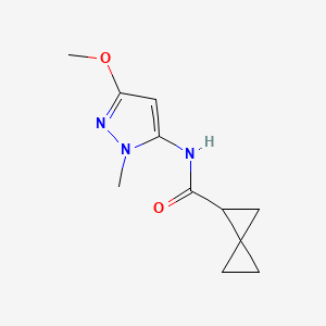 molecular formula C11H15N3O2 B7363624 N-(5-methoxy-2-methylpyrazol-3-yl)spiro[2.2]pentane-2-carboxamide 