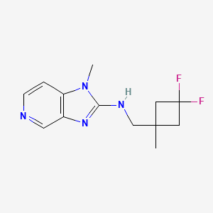 molecular formula C13H16F2N4 B7363632 N-[(3,3-difluoro-1-methylcyclobutyl)methyl]-1-methylimidazo[4,5-c]pyridin-2-amine 
