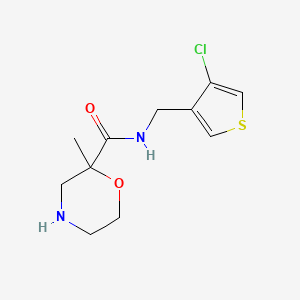 molecular formula C11H15ClN2O2S B7363695 N-[(4-chlorothiophen-3-yl)methyl]-2-methylmorpholine-2-carboxamide 