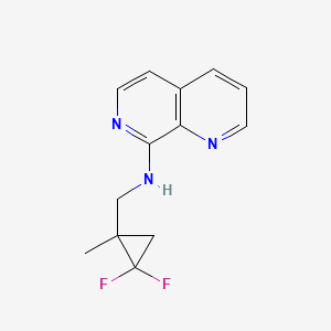 molecular formula C13H13F2N3 B7363717 N-[(2,2-difluoro-1-methylcyclopropyl)methyl]-1,7-naphthyridin-8-amine 