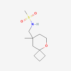 molecular formula C11H21NO3S B7363718 N-[(8-methyl-5-oxaspiro[3.5]nonan-8-yl)methyl]methanesulfonamide 