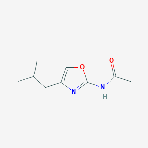 molecular formula C9H14N2O2 B7363746 N-[4-(2-methylpropyl)-1,3-oxazol-2-yl]acetamide 