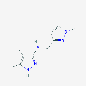molecular formula C11H17N5 B7363755 N-[(1,5-dimethylpyrazol-3-yl)methyl]-4,5-dimethyl-1H-pyrazol-3-amine 
