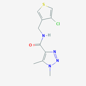 molecular formula C10H11ClN4OS B7363881 N-[(4-chlorothiophen-3-yl)methyl]-1,5-dimethyltriazole-4-carboxamide 