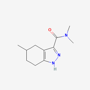 molecular formula C11H17N3O B7363936 N,N,5-trimethyl-4,5,6,7-tetrahydro-1H-indazole-3-carboxamide 