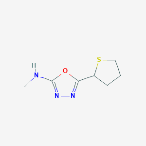 molecular formula C7H11N3OS B7364022 N-methyl-5-(thiolan-2-yl)-1,3,4-oxadiazol-2-amine 