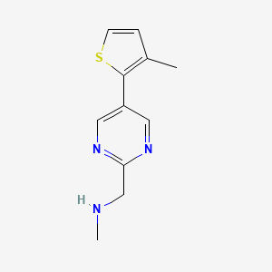 molecular formula C11H13N3S B7364101 N-methyl-1-[5-(3-methylthiophen-2-yl)pyrimidin-2-yl]methanamine 
