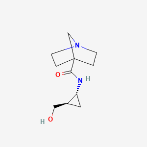 molecular formula C11H18N2O2 B7364137 N-[(1R,2R)-2-(hydroxymethyl)cyclopropyl]-1-azabicyclo[2.2.1]heptane-4-carboxamide 