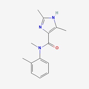molecular formula C14H17N3O B7364189 N,2,5-trimethyl-N-(2-methylphenyl)-1H-imidazole-4-carboxamide 