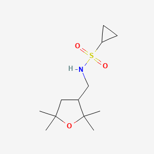 molecular formula C12H23NO3S B7364265 N-[(2,2,5,5-tetramethyloxolan-3-yl)methyl]cyclopropanesulfonamide 