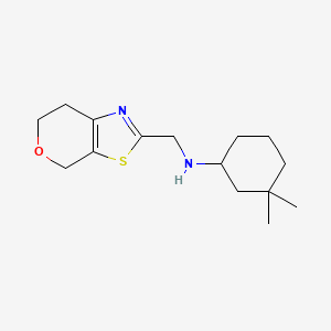 molecular formula C15H24N2OS B7364282 N-(6,7-dihydro-4H-pyrano[4,3-d][1,3]thiazol-2-ylmethyl)-3,3-dimethylcyclohexan-1-amine 