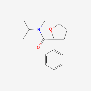 molecular formula C15H21NO2 B7364444 N-methyl-2-phenyl-N-propan-2-yloxolane-2-carboxamide 