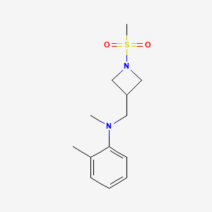molecular formula C13H20N2O2S B7364458 N,2-dimethyl-N-[(1-methylsulfonylazetidin-3-yl)methyl]aniline 