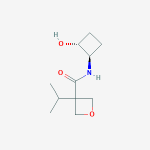 molecular formula C11H19NO3 B7364569 N-[(1R,2R)-2-hydroxycyclobutyl]-3-propan-2-yloxetane-3-carboxamide 