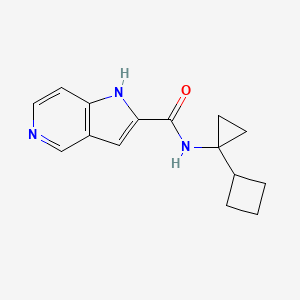 molecular formula C15H17N3O B7364573 N-(1-cyclobutylcyclopropyl)-1H-pyrrolo[3,2-c]pyridine-2-carboxamide 