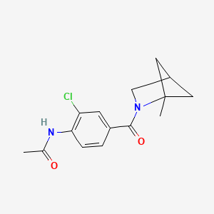 molecular formula C15H17ClN2O2 B7364597 N-[2-chloro-4-(1-methyl-2-azabicyclo[2.1.1]hexane-2-carbonyl)phenyl]acetamide 