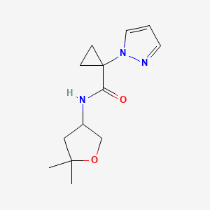 molecular formula C13H19N3O2 B7364620 N-(5,5-dimethyloxolan-3-yl)-1-pyrazol-1-ylcyclopropane-1-carboxamide 