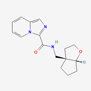 molecular formula C16H19N3O2 B7364628 N-[[(3aR,6aR)-2,3,4,5,6,6a-hexahydrocyclopenta[b]furan-3a-yl]methyl]imidazo[1,5-a]pyridine-3-carboxamide 