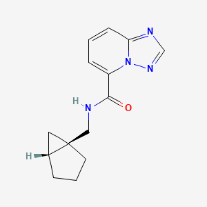 molecular formula C14H16N4O B7364639 N-[[(1R,5R)-1-bicyclo[3.1.0]hexanyl]methyl]-[1,2,4]triazolo[1,5-a]pyridine-5-carboxamide 