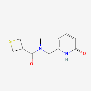 molecular formula C11H14N2O2S B7364701 N-methyl-N-[(6-oxo-1H-pyridin-2-yl)methyl]thietane-3-carboxamide 