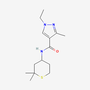 molecular formula C14H23N3OS B7364772 N-(2,2-dimethylthian-4-yl)-1-ethyl-3-methylpyrazole-4-carboxamide 