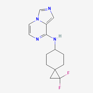 molecular formula C14H16F2N4 B7364855 N-(2,2-difluorospiro[2.5]octan-6-yl)imidazo[1,5-a]pyrazin-8-amine 
