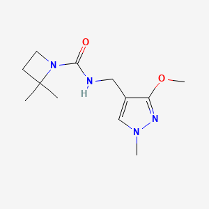molecular formula C12H20N4O2 B7364943 N-[(3-methoxy-1-methylpyrazol-4-yl)methyl]-2,2-dimethylazetidine-1-carboxamide 