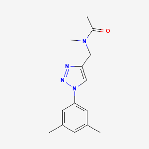 molecular formula C14H18N4O B7365066 N-[[1-(3,5-dimethylphenyl)triazol-4-yl]methyl]-N-methylacetamide 