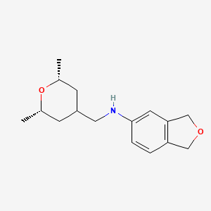 molecular formula C16H23NO2 B7365149 N-[[(2R,6S)-2,6-dimethyloxan-4-yl]methyl]-1,3-dihydro-2-benzofuran-5-amine 