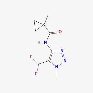 molecular formula C9H12F2N4O B7365155 N-[5-(difluoromethyl)-1-methyltriazol-4-yl]-1-methylcyclopropane-1-carboxamide 